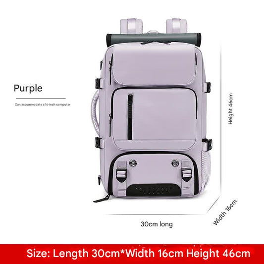 4-in-1 Convertible Travel Backpack & Briefcase - Large Capacity, 16" Laptop Compartment, USB Port(Purple) V888-ELOSUNG37088