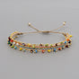 Multicolor Style Artisan Boho Beaded Bracelet - Handmade Woven Friendship Band with Gold-Plated Chain V888-ELOSUNG38006