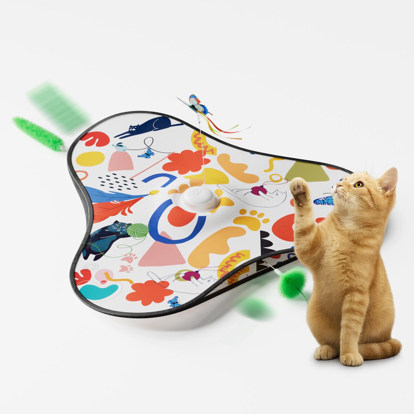 Multicolor Interactive Cat Play Tunnel & Hunting Cover - Self-Entertaining Pet Game Toy with Teasers V888-ELOSUNG38015
