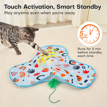 Multicolor Interactive Cat Play Tunnel & Hunting Cover - Self-Entertaining Pet Game Toy with Teasers V888-ELOSUNG38015