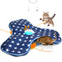 Dark Blue Interactive Cat Play Tunnel & Hunting Cover - Self-Entertaining Pet Game Toy with Teasers V888-ELOSUNG38017