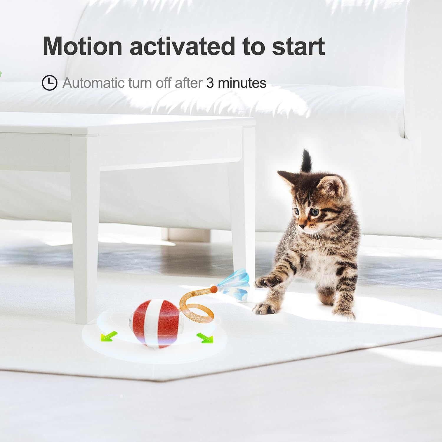 Red Interactive Smart Electric Cat Toy Ball - Automatic Irregular Rolling Teaser for Independent Play V888-ELOSUNG38018