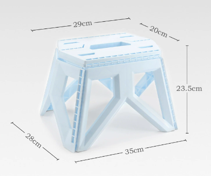 Blue Portable Folding Stool - Compact Lightweight Plastic Step Stool for Camping, Fishing, Kids, and Home Use V888-ELOSUNG38025