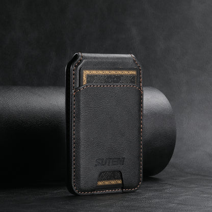Black Slim Magnetic Wallet with Kickstand for MagSafe - PU Leather Card Holder V888-ELOSUNG38033