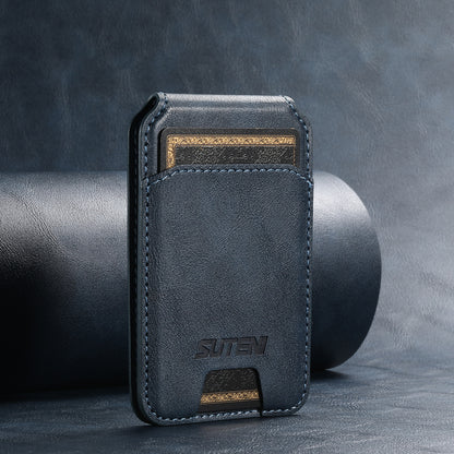 Navy Blue Slim Magnetic Wallet with Kickstand for MagSafe - PU Leather Card Holder V888-ELOSUNG38035