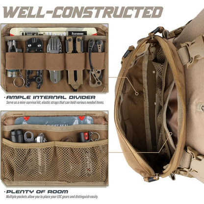 Black Minimalist Tactical Chest Rig - Lightweight Recon Pouch with Laser-Cut MOLLE & Quick-Release Buckles V888-ELOSUNG38041
