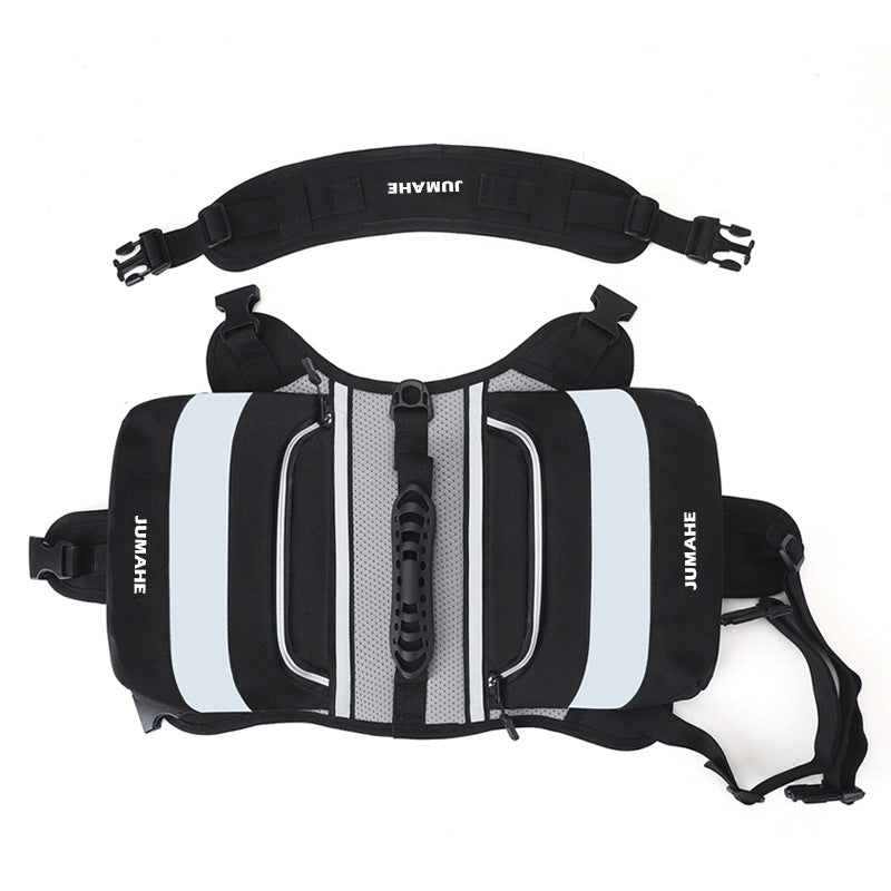 Black Saddle Bag Dog Backpack - Adjustable Harness Pack for Hiking, Camping & Travel with Medium to Large Dogs V888-ELOSUNG38065