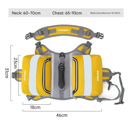Green Saddle Bag Dog Backpack - Adjustable Harness Pack for Hiking, Camping & Travel with Medium to Large Dogs V888-ELOSUNG38066
