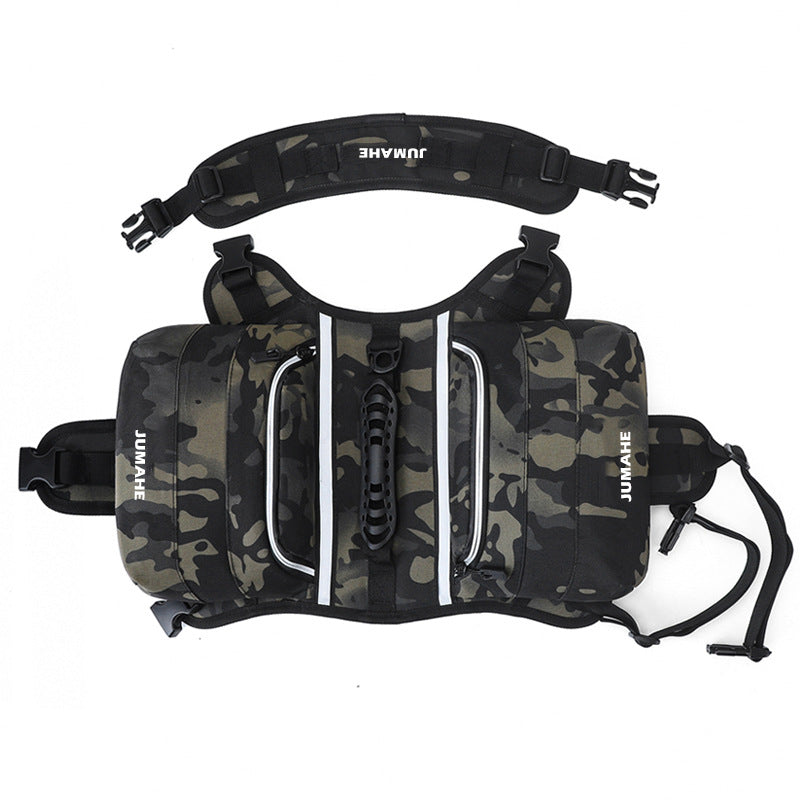 Camuflaje Saddle Bag Dog Backpack - Adjustable Harness Pack for Hiking, Camping & Travel with Medium to Large V888-ELOSUNG38068