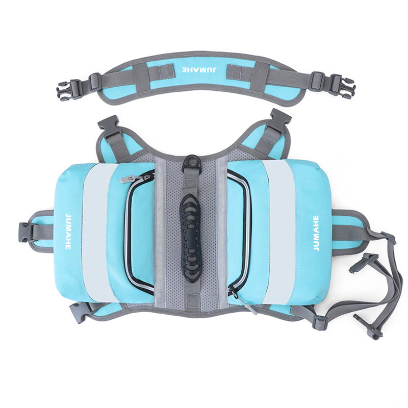 Blue Saddle Bag Dog Backpack - Adjustable Harness Pack for Hiking, Camping & Travel with Medium to Large Dogs V888-ELOSUNG38070