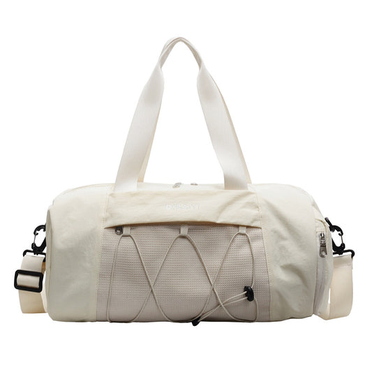 Beige Stylish Sports Gym Bag for Women - Lightweight Travel Duffel with Wet/Dry Pocket V888-ELOSUNG38076