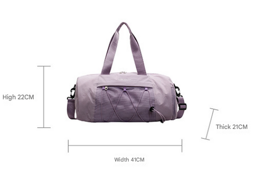 Beige Stylish Sports Gym Bag for Women - Lightweight Travel Duffel with Wet/Dry Pocket V888-ELOSUNG38076
