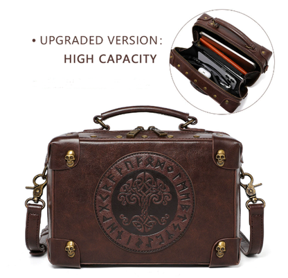 Retro Steampunk Satchel Bag with Decorative Clock & Gears - Gothic Crossbody Purse V888-ELOSUNG38080