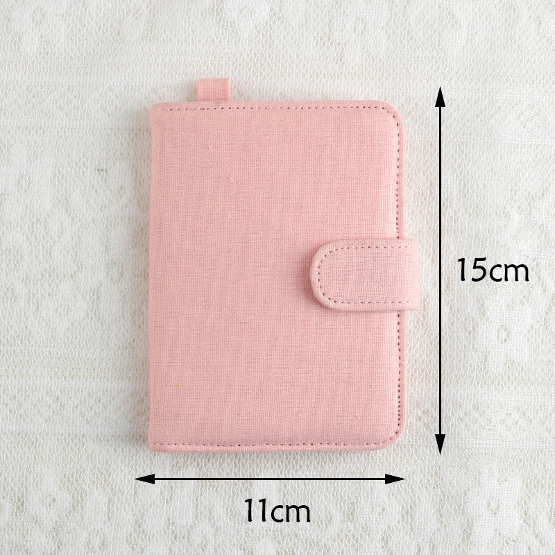 Pink DIY Canvas Passport Holder with 4 Random Patches - Customizable Travel Document Wallet V888-ELOSUNG38088