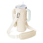 Beige Crossbody Tumbler Carrier with Detachable Wallet Pouch and Adjustable Strap V888-ELOSUNG38100