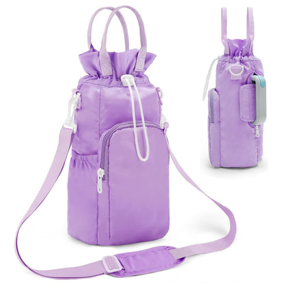 Purple Protective Crossbody Water Bottle Holder with Pockets, Fits 40oz Stanley Tumbler V888-ELOSUNG38106
