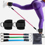Red-blue-green Silver SnapResistance Bands Set with Ankle Straps for Glute Kickbacks & Leg Workouts (10-30lbs) V888-ELOSUNG38120