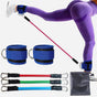 Blue Silver SnapResistance Bands Set with Ankle Straps for Glute Kickbacks & Leg Workouts (10-30lbs) V888-ELOSUNG38121