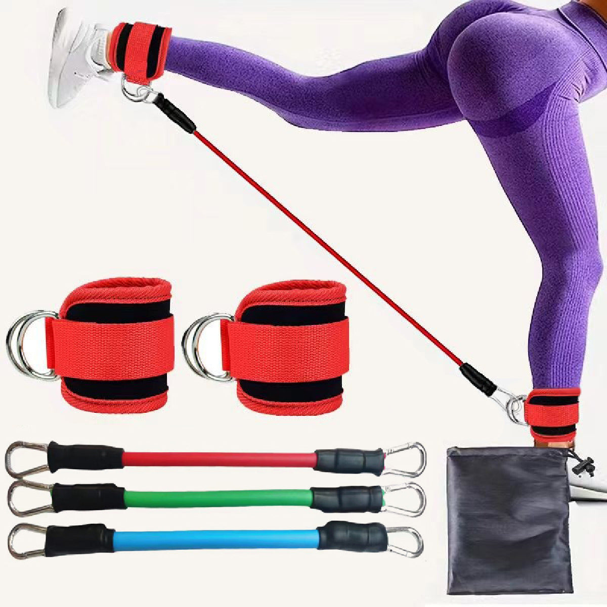 Red Silver SnapResistance Bands Set with Ankle Straps for Glute Kickbacks & Leg Workouts (10-30lbs) V888-ELOSUNG38122