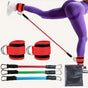 Red Silver SnapResistance Bands Set with Ankle Straps for Glute Kickbacks & Leg Workouts (10-30lbs) V888-ELOSUNG38122