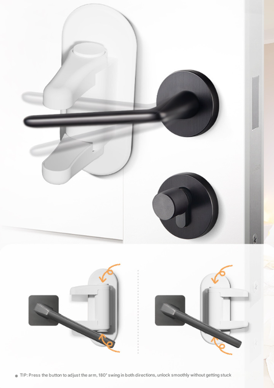 2-Pack White Child Safety Door Lever Lock - No-Drill Door Handle Lock for Home Security V888-ELOSUNG38138