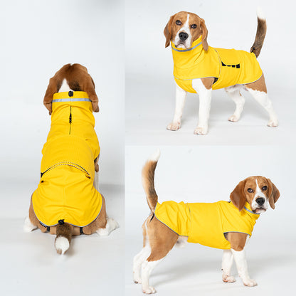 M Dark Blue All-Season Pet Raincoat - Waterproof & Dustproof High-Collar Dog Windbreaker for Spring V888-ELOSUNG38162