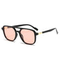 Black Frame with Translucent Pink Retro Double Bridge Square Frame Polarized Sunglasses - Driving Sun V888-ELOSUNG38166