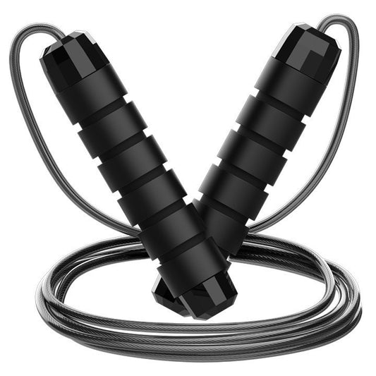 5 PCS Black Adjustable Steel Wire Speed Jump Rope Set - Professional Fitness Rope with Ball Bearings for V888-ELOSUNG38170