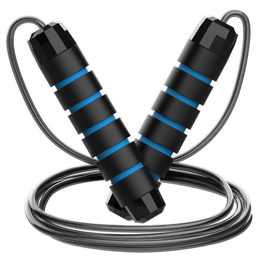 5 PCS Black-blue Adjustable Steel Wire Speed Jump Rope Set - Professional Fitness Rope with Ball Bearings for V888-ELOSUNG38173