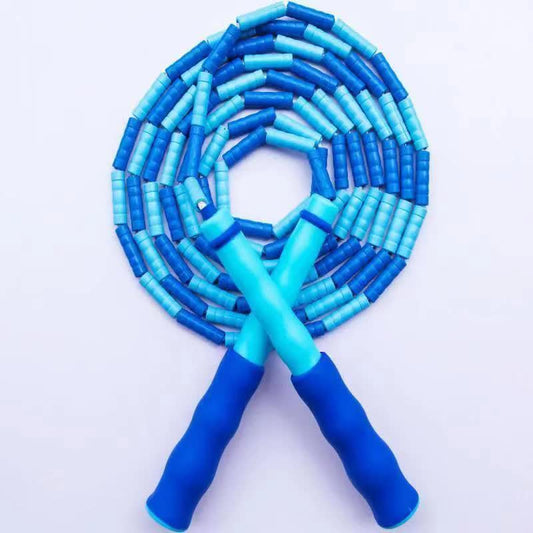 10 Pcs Blue Soft Beaded Jump Ropes, Tangle-Free Beaded Jump Rope - Adjustable Segmented Skipping Rope for V888-ELOSUNG38175