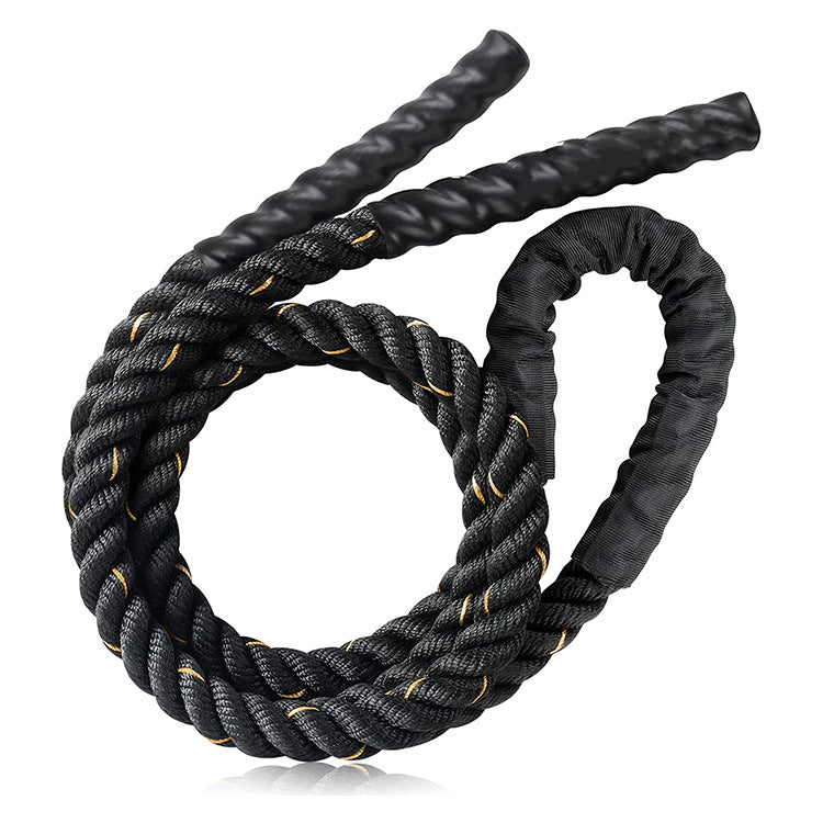 Black-gold Heavy Duty Battle Rope for Jumping (25mm) - Intense Full-Body Workout for Core Strength & Muscle V888-ELOSUNG38181