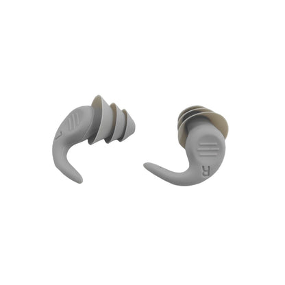 Grey 5-Pair Set Ergonomic Silicone Earplugs - Waterproof for Swimming, Reusable for Noise Cancelling Sleep V888-ELOSUNG38198