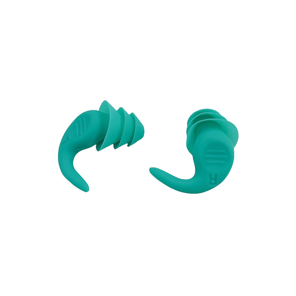 Green 5-Pair Set Ergonomic Silicone Earplugs - Waterproof for Swimming, Reusable for Noise Cancelling Sleep V888-ELOSUNG38200