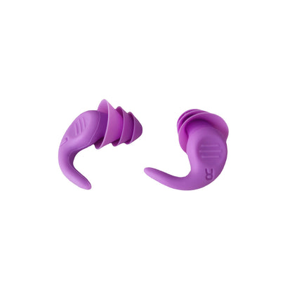 Purple 5-Pair Set Ergonomic Silicone Earplugs - Waterproof for Swimming, Reusable for Noise Cancelling Sleep V888-ELOSUNG38201