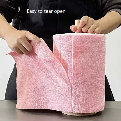 Green 4-Roll Pack, 80 Sheets Reusable Tear-Off Microfiber Cleaning Cloths - Non-Stick Oil & Absorbent Kitchen V888-ELOSUNG38204