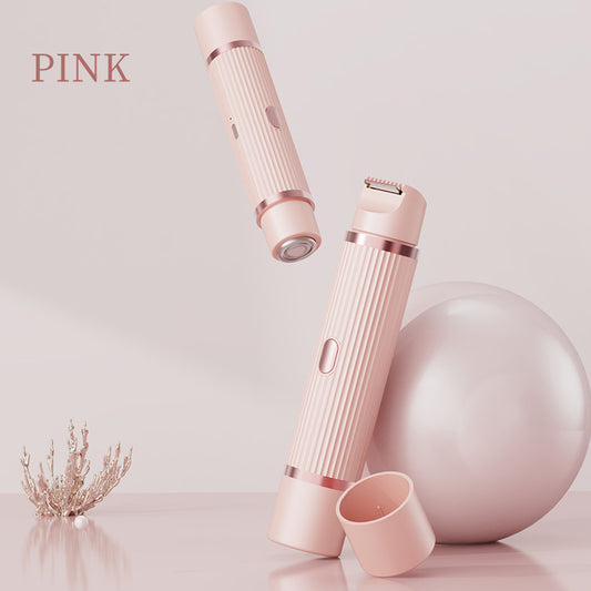 Pink Rechargeable 2-in-1 Electric Shaver for Women - Dual-Head Bikini Trimmer & Body Hair Remover V888-ELOSUNG38214