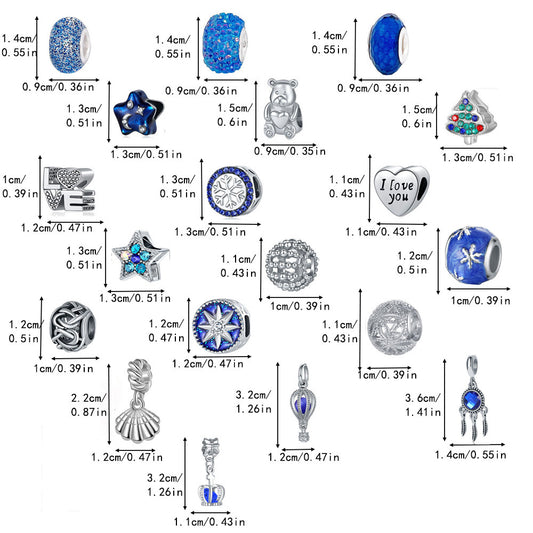 Christmas Advent Calendar DIY Charm Bracelet Kit - 24 Days of Surprise Jewelry (Blue Starry Night Theme) V888-ELOSUNG38220