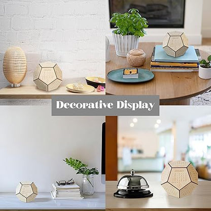 Unique Geometric Wooden Perpetual Desk Calendar - Manual DIY Block Calendar for Home & Office V888-ELOSUNG38226