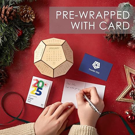 Unique Geometric Wooden Perpetual Desk Calendar - Manual DIY Block Calendar for Home & Office V888-ELOSUNG38226