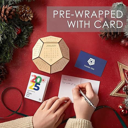 Unique Geometric Wooden Perpetual Desk Calendar - Manual DIY Block Calendar for Home & Office V888-ELOSUNG38226