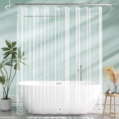 Heavy-Duty Clear PEVA Shower Curtain Liner with 3 Magnets - Waterproof & Easy-Clean Bathroom Liner with Hooks V888-ELOSUNG38232