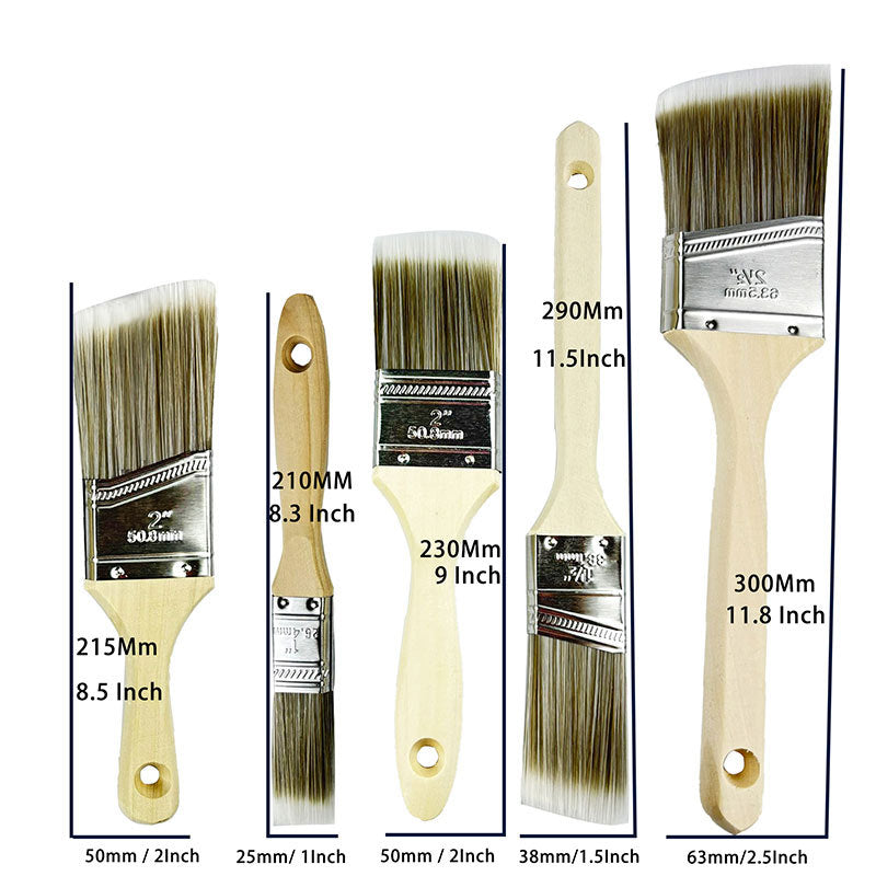 Professional 5-Piece Paint Brush Set - Includes Angled & Flat Brushes for a Perfect Finish on Walls & Trim V888-ELOSUNG38234