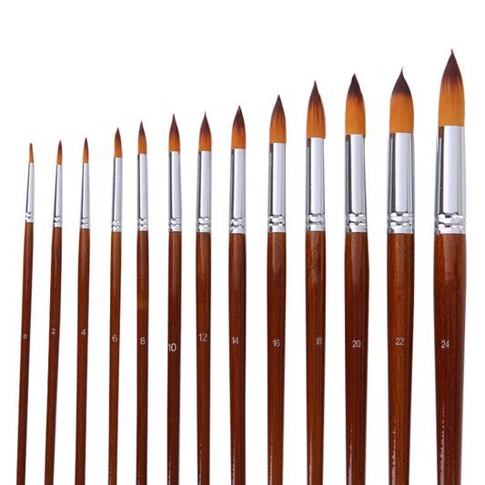 Professional 13-Piece Artist Brush Set - Flat & Filbert Nylon Bristles for Acrylic, Oil & Watercolor V888-ELOSUNG38243