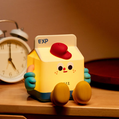 Adorable Milk Carton LED Night Light - USB Rechargeable Silicone Lamp with Tap Control, Timer & 3 Brightness V888-ELOSUNG38253