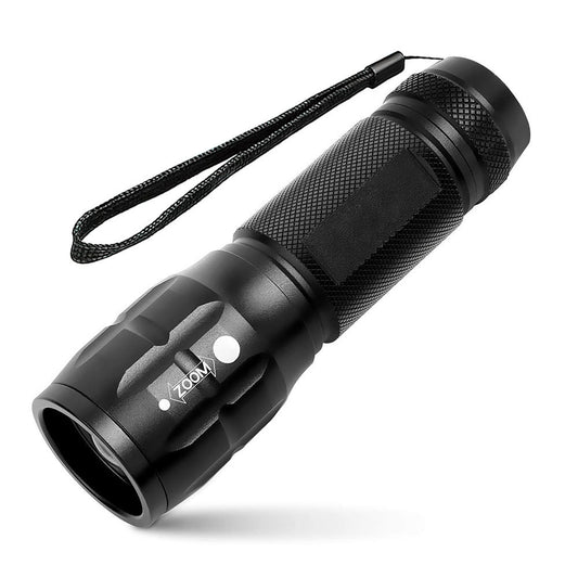 Compact Tactical LED Flashlight - Super Bright 160LM with Adjustable Zoom & Anti-Slip Grip V888-ELOSUNG38257