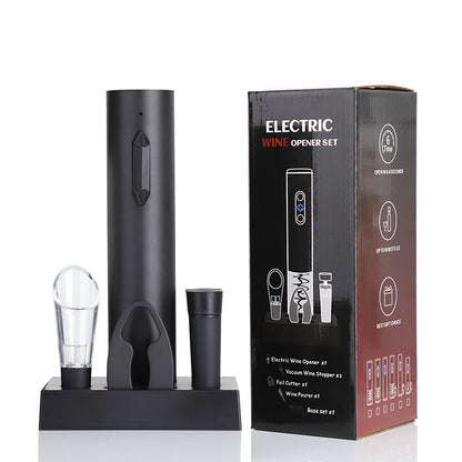 Complete Electric Wine Opener Gift Set - Rechargeable Corkscrew with Foil Cutter, Pourer, Vacuum Stopper & V888-ELOSUNG38263