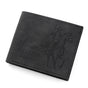 3-PCS Black Menbense Fashion Leather Wallet Set - Vintage Hunter Design Bi-Fold Wallet with Card Slots V888-ELOSUNG38271