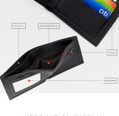 3-PCS Blue Menbense Fashion Leather Wallet Set - Vintage Hunter Design Bi-Fold Wallet with Card Slots V888-ELOSUNG38274