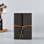 2PCS Black Vintage A5 PU Leather Journal with Leaf Charm - Ring Bound Refillable Notebook Set V888-ELOSUNG38280