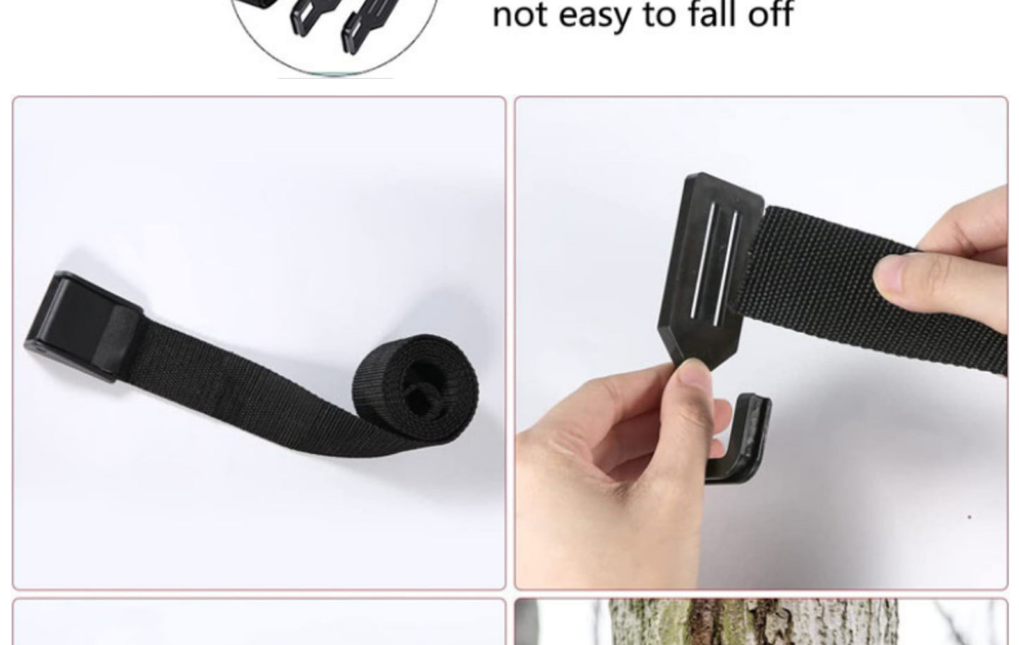 2-Piece Tree Stand Gear Hanger Set - Tactical Webbing Straps with 5 Hooks for Hunting & Camping V888-ELOSUNG38289